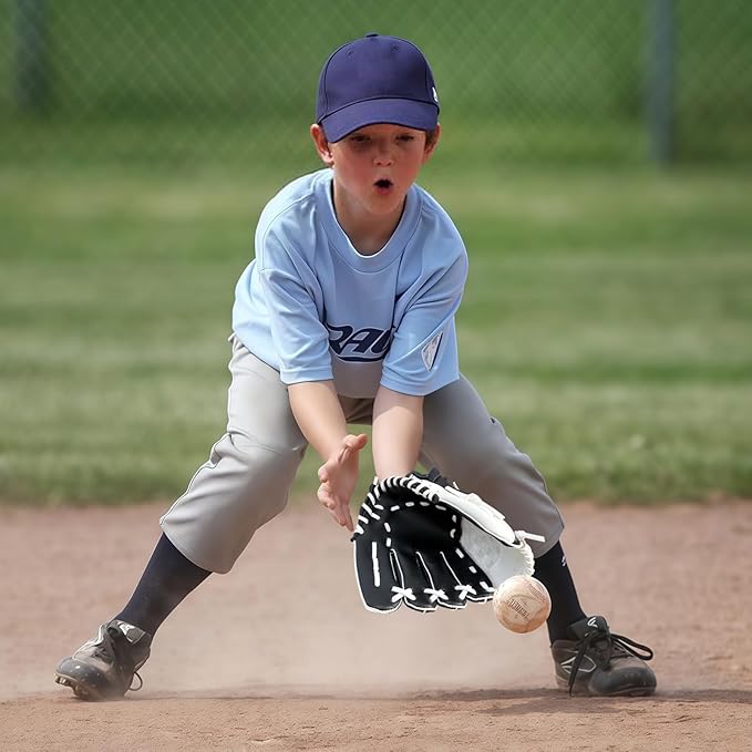 Baseball Glove + Ball Sets, Softball Glove, Baseball Mitt, 10.5''-12.5'' for Youth/Adult Training and Beginner Play, Synthetic Leather Softball Mitt