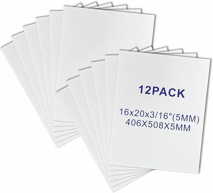 12 Pack Foam Core Board, ZJCEASER 16 x 20 White Poster Board, 3/16" Thickness by Unknown