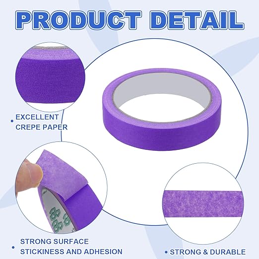 MECCANIXITY Masking Tape 0.8 Inch x 21 Yard Painter's Tape Purple Paint Tapes - Image 3