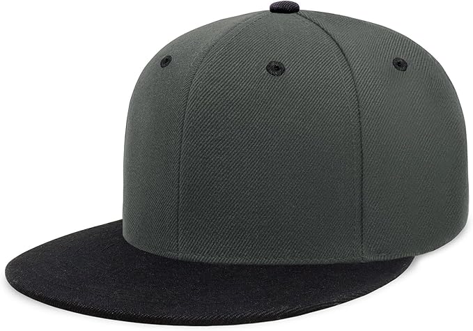 CHOK.LIDS Flat Bill Visor Classic Snapback Hat Blank Adjustable Brim High Top End Trendy Color Style Plain Tone Baseball Cap