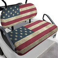 Yewatlles Retro American Flag Golf Cart Seat Covers Kit, Fit for Club Car Precedent Ordinary Front Seat Cushion, Golf Cart Polyester Seat Cover, No Nails Required