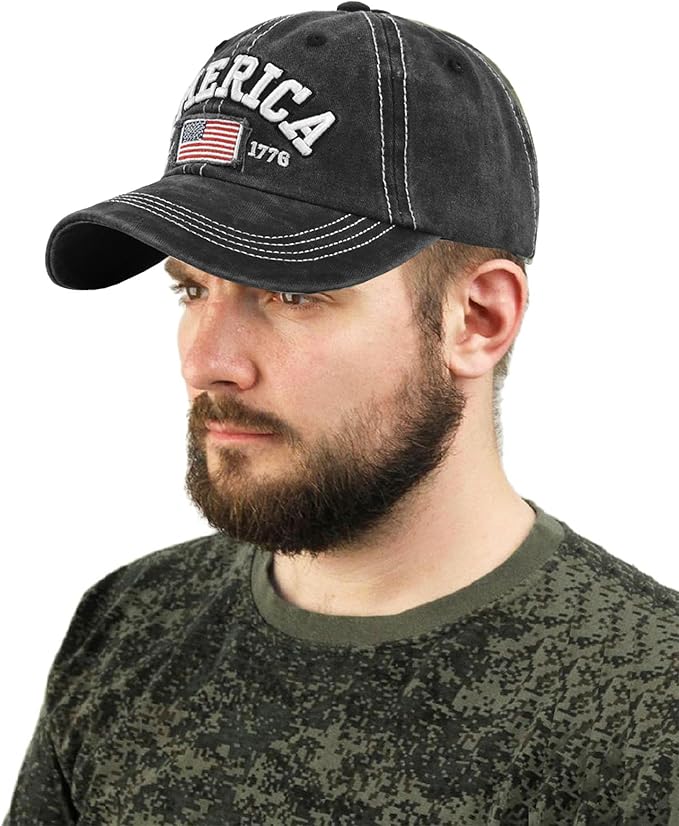 American Flag Baseball Cap Trucker Hat for Men Women Mesh Camo Hat for Men Embroidered Hat