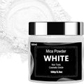 White Mica Powder Pigment -Cosmetic Grade Metallic Mica Powder by BIJIZME