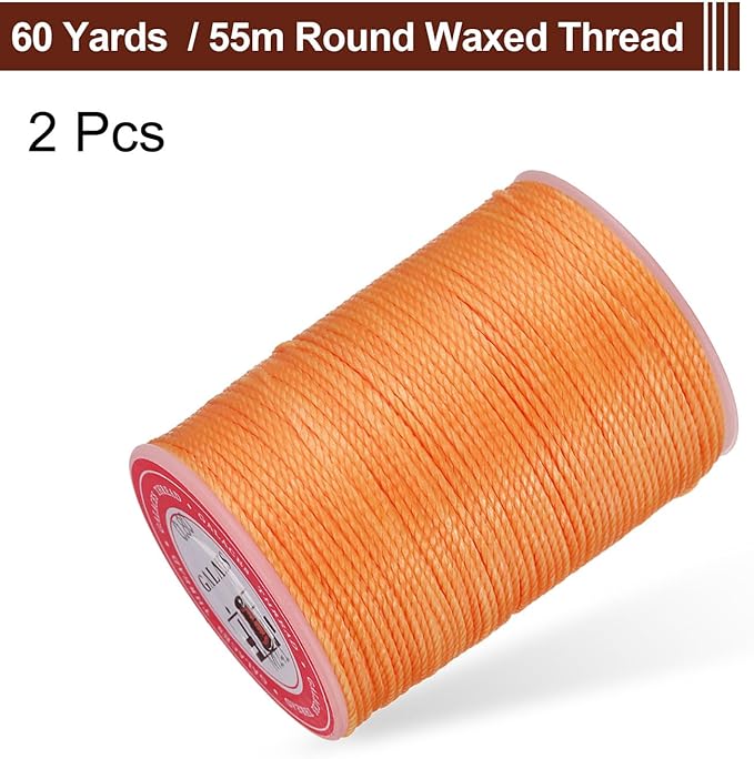 uxcell Round Leather Sewing Waxed Thread, 55m / 60 Yards Polyester Wax String - Image 3
