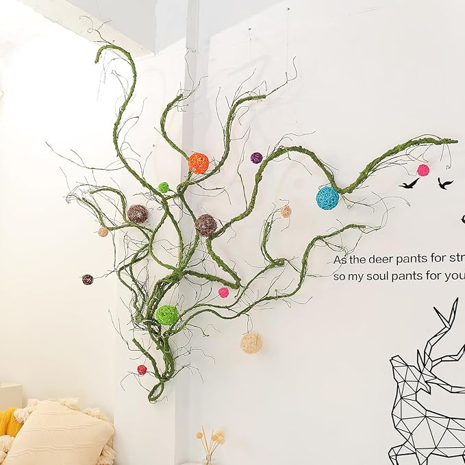 118 inch Big Artificial Green Tree Branches Ivy Grapevine Garland Fake Tree - Image 9