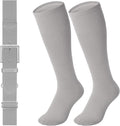LEACOOLKEY Baseball Belt and Socks Combo Set Adjustable Softball Socks and Elastic Belt for Youth and Adult