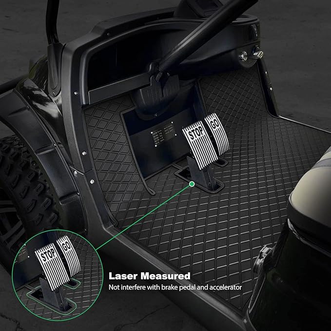 Golf Cart Floor Mat for ICON i20 i40 Full Coverage Floor Liner Mat Replacement Compatible with iCON Golf Carts (i20, i40) and Advanced EV (Gen1) Rubber Non-Slip Easy to Clean