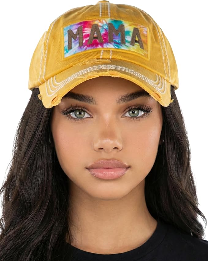 Funky Junque Distressed Vintage Baseball Cap - Embroidered Patch Women's Hat - Holiday, Lifestyle & Patriotic Designs