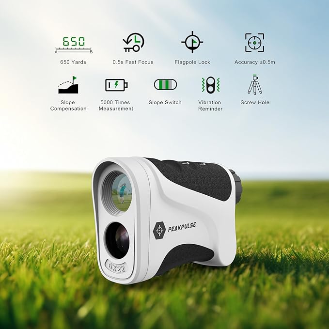 Golf Range Finder 650 Yards RangeFinder Golfing High Clarity Display 6X Magnification 0.5 Yard Accuracy Pin Seeker Easy to Use Simple
