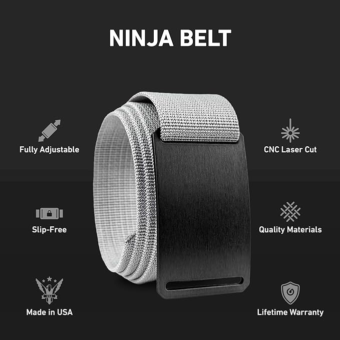 GRIP6 Classic Belt - 1.5-Inch Adjustable Nylon Belts - Versatile Lifestyle and Tactical Belt for Men and Women