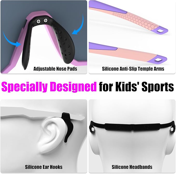 X-TIGER Kids Sunglasses Polarized Youth Baseball Sunglasses for 8-14 boys girls UV400 Sports Softball Cycling Glasses