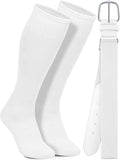 Baseball Socks and Belt Combo Set Cotton Boys Adjustable Baseball Softball Socks and Belt for Boys Girls
