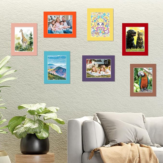 Prudiut 15 Pack 11x14 Picture Mats, Mixed Colors Frame Mattes - Image 6