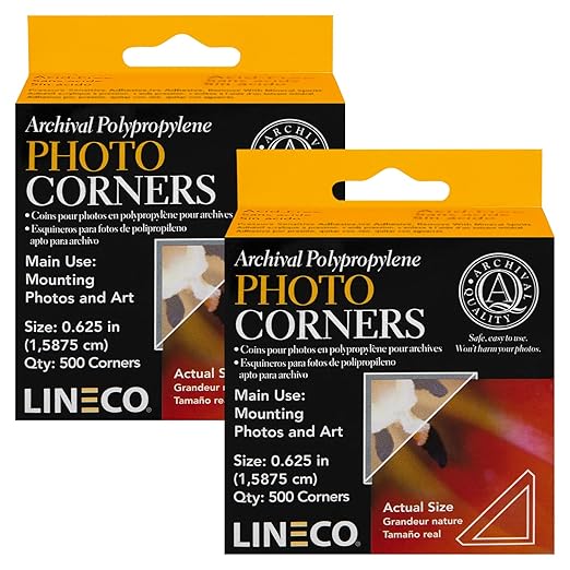 Lineco Infinity 0.625" Acid-Free Archival Photo Corners Self Adhesive, Pressure by Lineco
