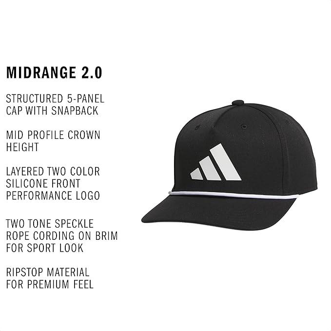 adidas Men's Midrange Hat – Athletic Snapback Cap with Logo