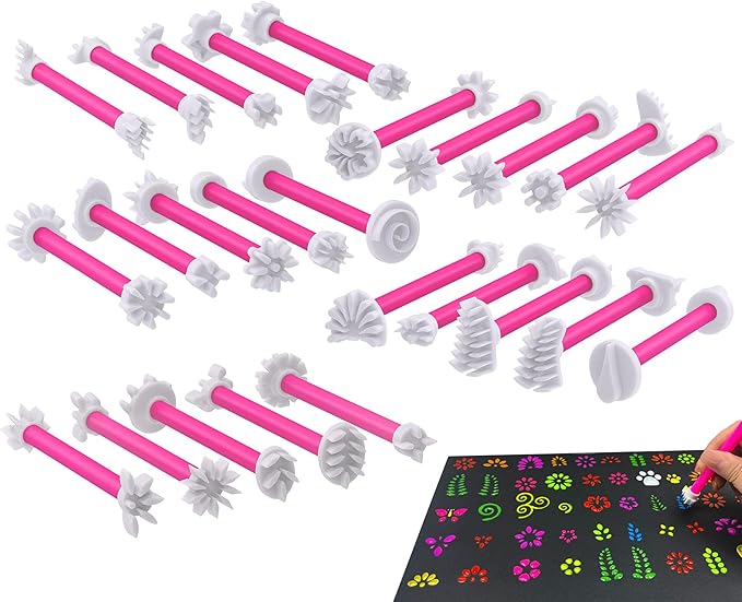 GEOCCI Flower Petal Tools for Dot Painting，50 Petal Shapes Dotting Tool，Mandala by GEOCCI