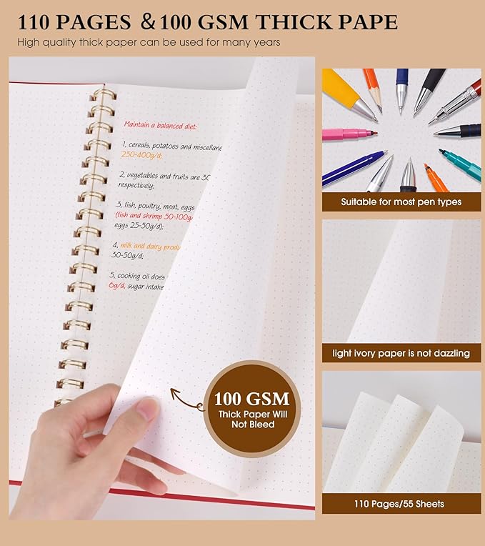 Dotted Notebook, Spiral Notebook Journal 8.5” x 11”, A4 Large Dot Grid Notebooks - Image 4