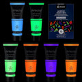 Artecho Glow in the Dark Paint 6 Colors, 120 ml / 4 oz Acrylic Paint by Artecho