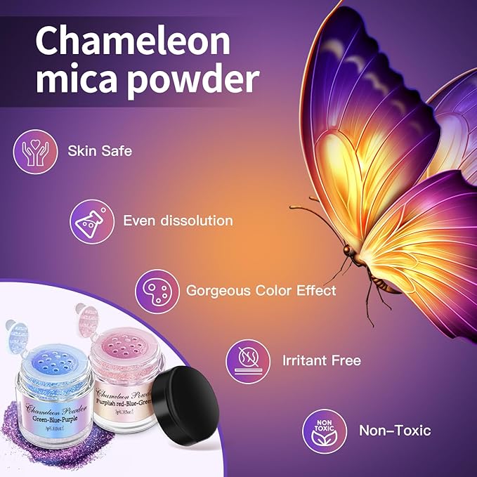 20 Colors Chameleon Mica Powder, 20 * 3g Color Shift Resin Pigment Powder - Image 5