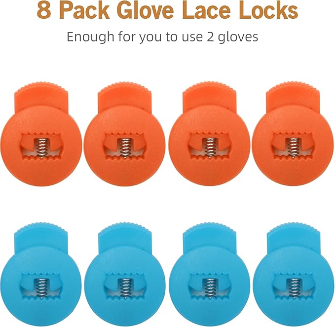 AliBall Glove Locks Baseball, Glove Lace Locks 8 Pack, Never Need Thying Knots Again, Fits All Baseball and Softball Gloves