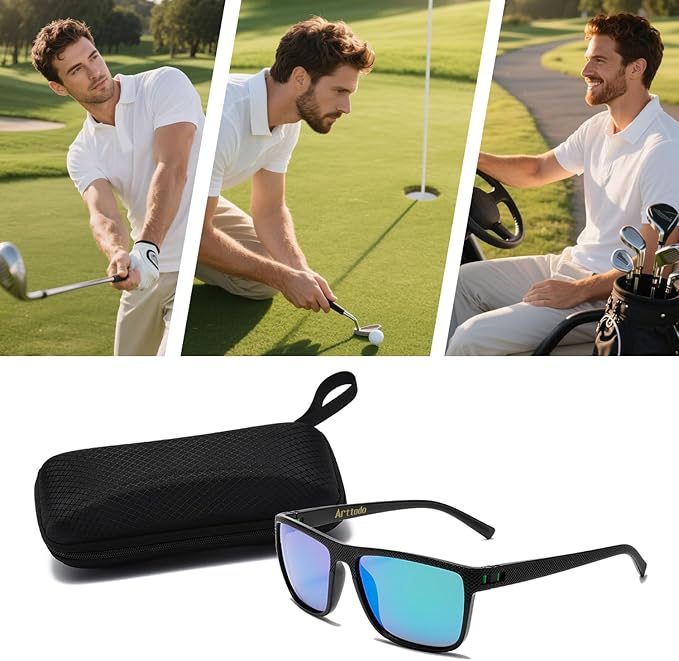 Golf Sunglasses, UV Polarized Sunglasses for Men and Women, Lightweight Sunglasses with UV Protection for Golfer, Golf Accessories