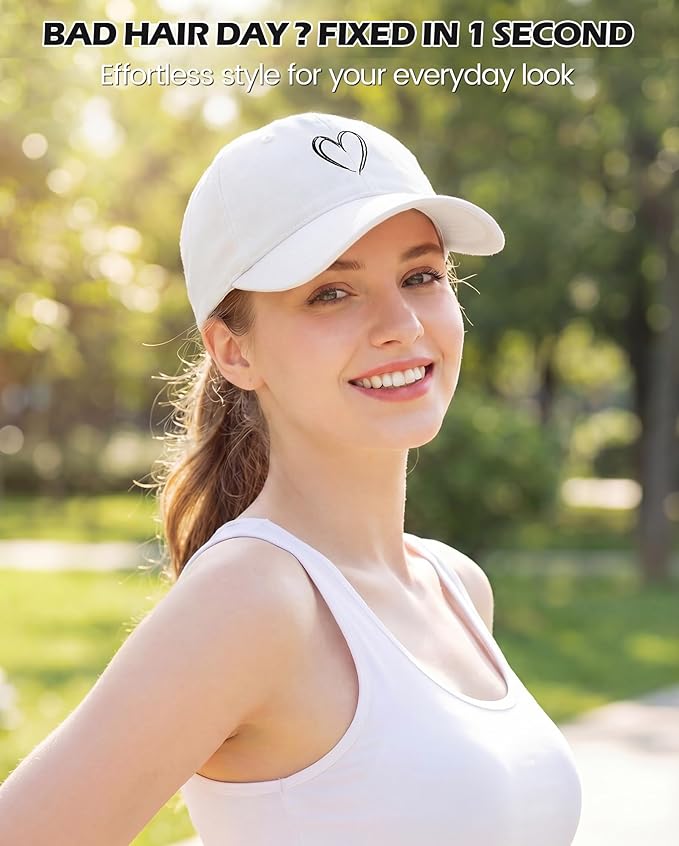 American Trends Womens Baseball Caps Cute Heart Dad Hat, Adjustable Cotton Unisex Cap for Workout, Golf & Everyday Wear
