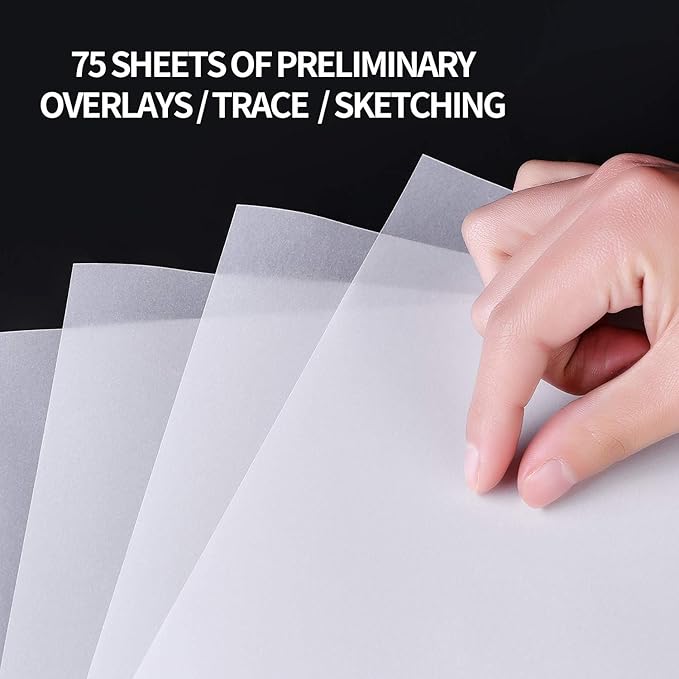 Translucent Vellum Paper, Bachmore 8.5x11 inches Tracing Pad, 75 Sheets - Image 3