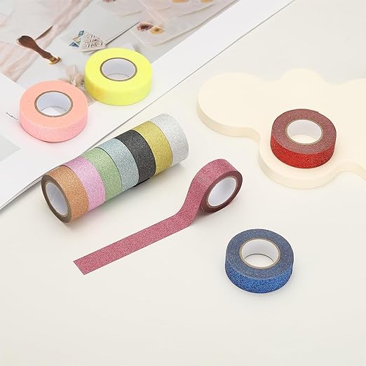PATIKIL 1 Roll Glitter Paper Washi Tape, Washi Decorative Tape - Image 4