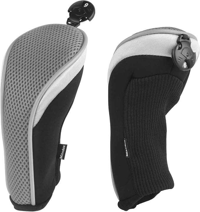 Andux Mesh Golf Hybrid Club Head Covers with Dial Number Tags, 4pcs/Set