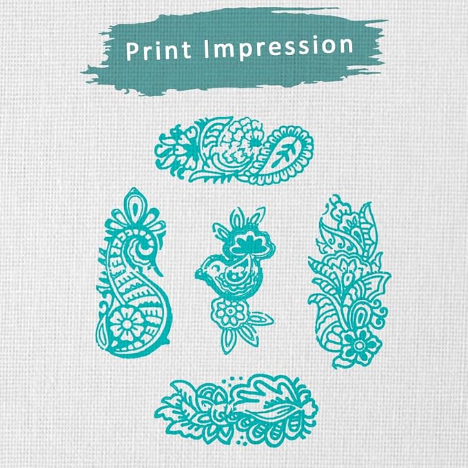Wooden Stamps for Block Printing on Saree Border, Tattoo Set of 5 - Image 3
