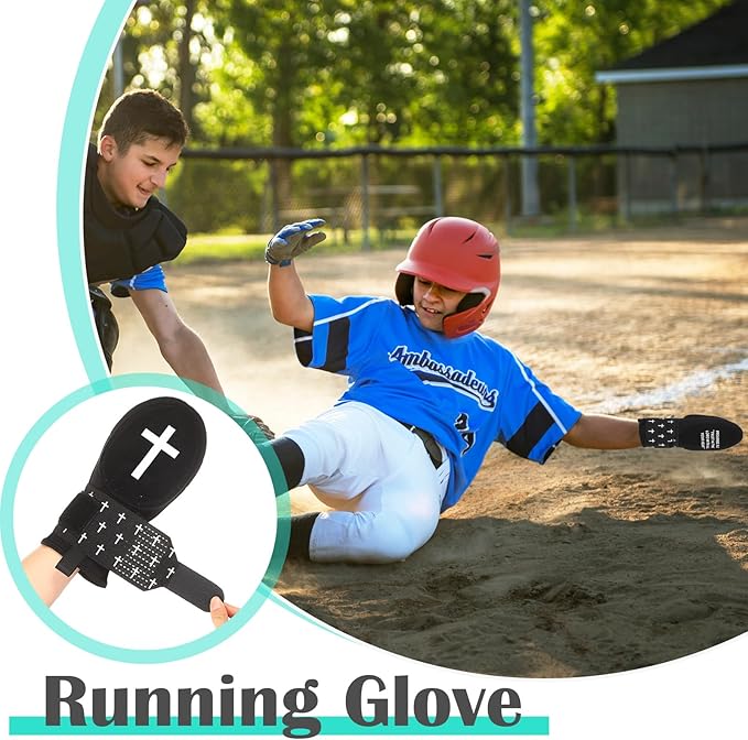 Geyoga Christian Sliding Mitt Cross Baseball Softball Religious Glove Sliding Mitt Baseball Guard Accessories and Protective Gear Left/Right Hands - Hand and Wrist Protection
