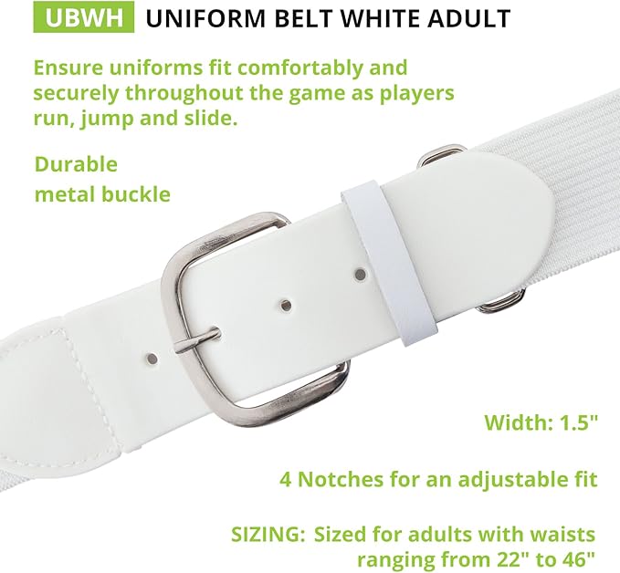 Champion Sports Baseball & Softball Belt – Stretch Fit Uniform Belt for Youth & Adult Players, Multiple Colors