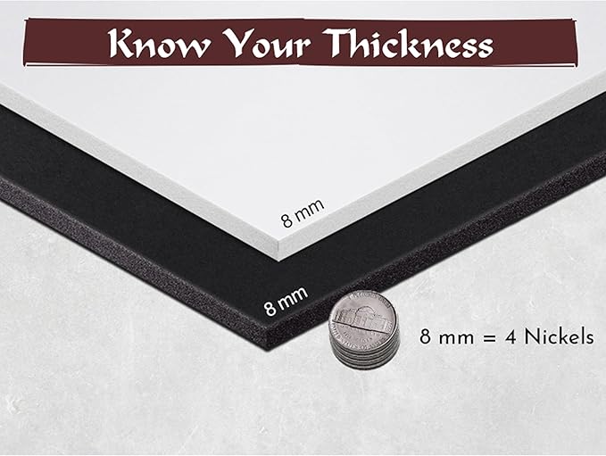 Shape Retention EVA Cosplay Foam 8mm 14x39 inch Black or White High Density EVA - Image 3