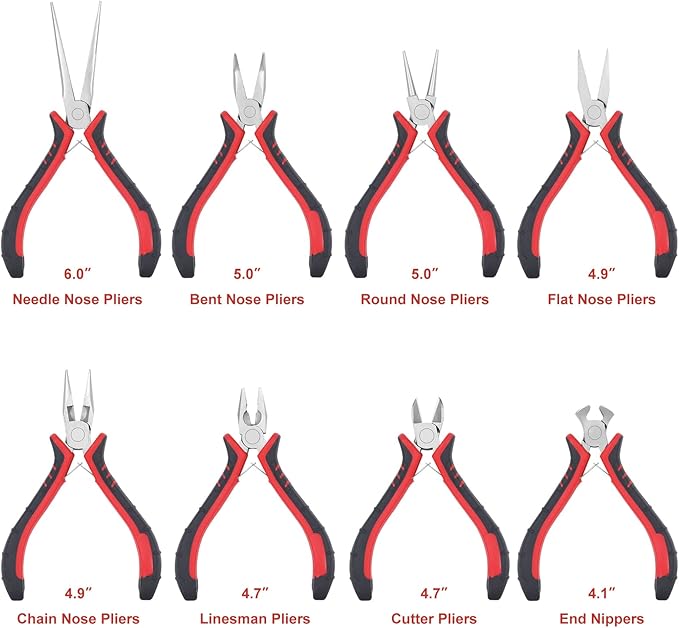 Jewelry Pliers Sets Jewelers Making Tools Kit, Professional 8 piece Mini Wire - Image 2