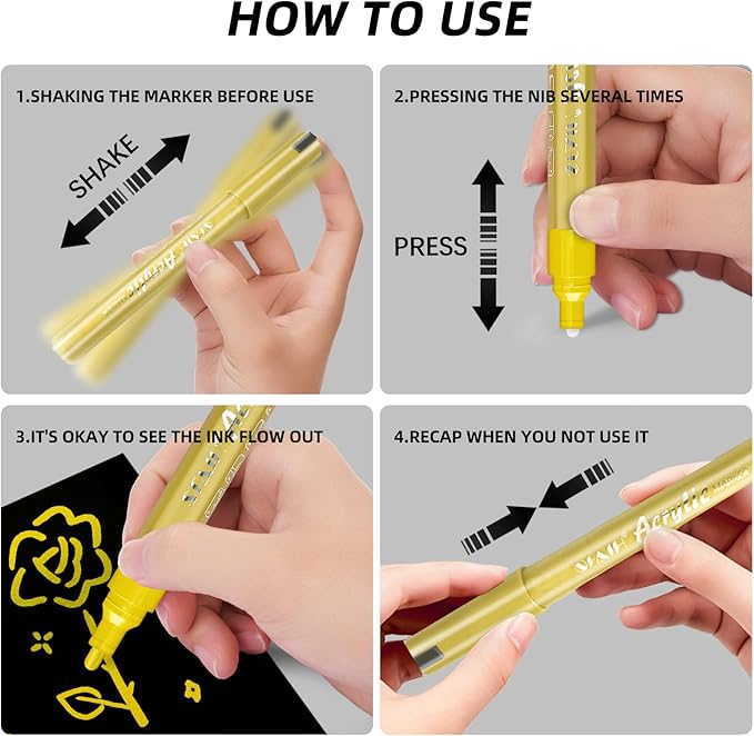 SFAIH Acrylic Gold Paint Pens - Image 7