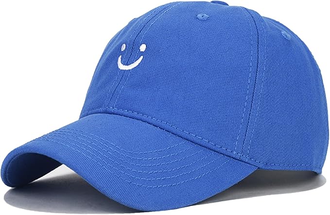 Umeepar Smile Face Baseball Cap for Women Men Adjustable Low Profile Unstructured Cotton Dad Hat