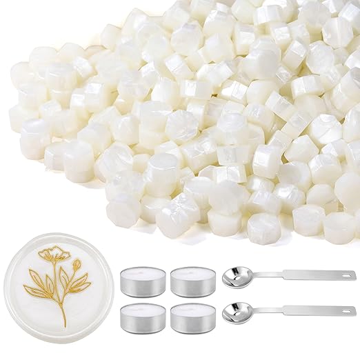 Yoption 360Pcs Peal White Sealing Wax Beads by Yoption