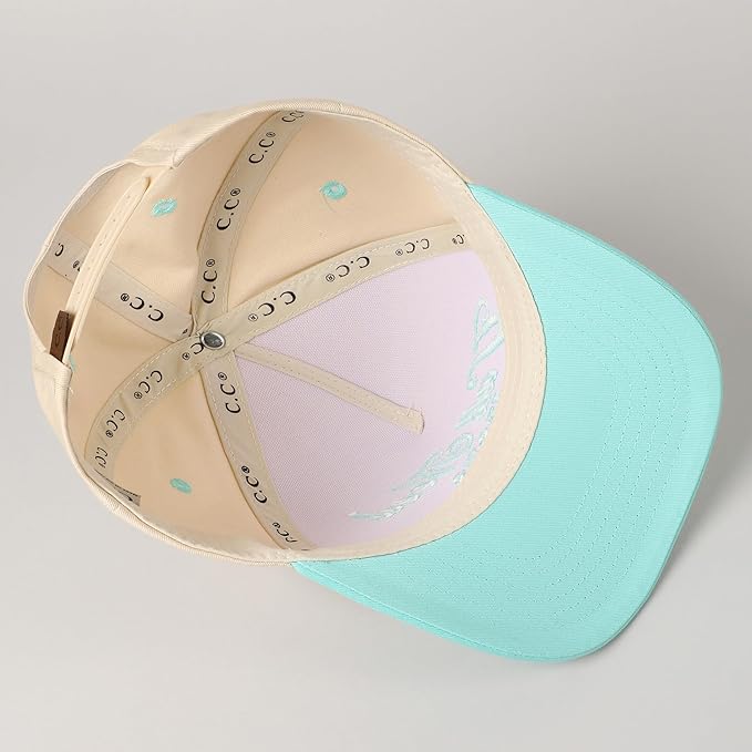MIRMARU Two-Tone Vintage Canvas Trucker Hats for Men & Women, Adjustable Size Baseball Caps with Trendy Embroidered Design