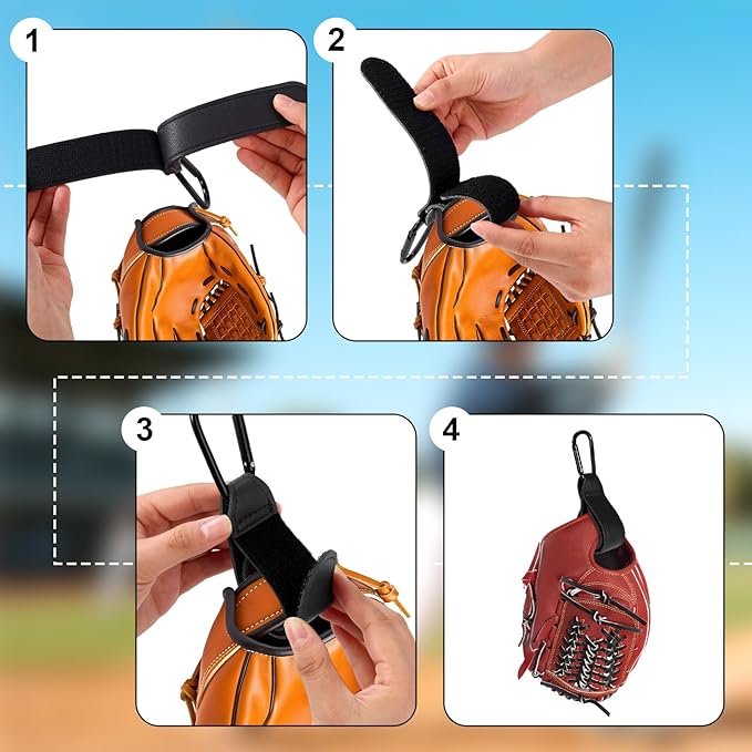 Adjustable Baseball Glove Clip, Adjustable Baseball Glove Holder for Bag with Hanging Loops Sports Training Gear Organization Clip Bag Tool for Drying Charms Team Gifts