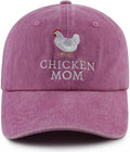 Chicken Mom and Chicken Dad Hat for Women Men, Funny Adjustable Cotton Embroidered Farm Hen Lovers Baseball Cap