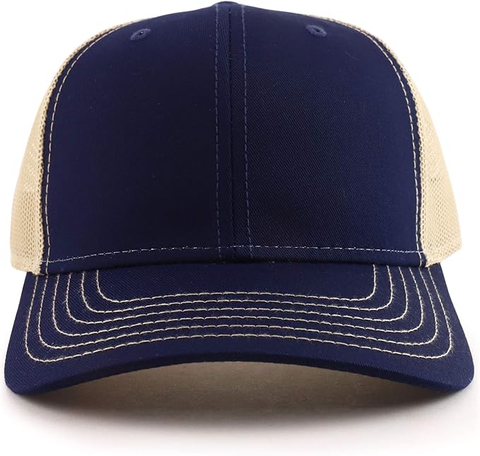 Armycrew Oversize XXL Low Profile Two Tone Mesh Back Trucker Baseball Cap