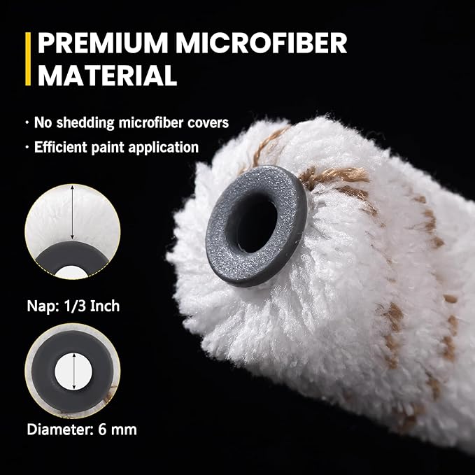 Mister Rui Paint Roller Kit, 16 Pack, 4 Inch Microfiber Paint Rollers, Small - Image 2