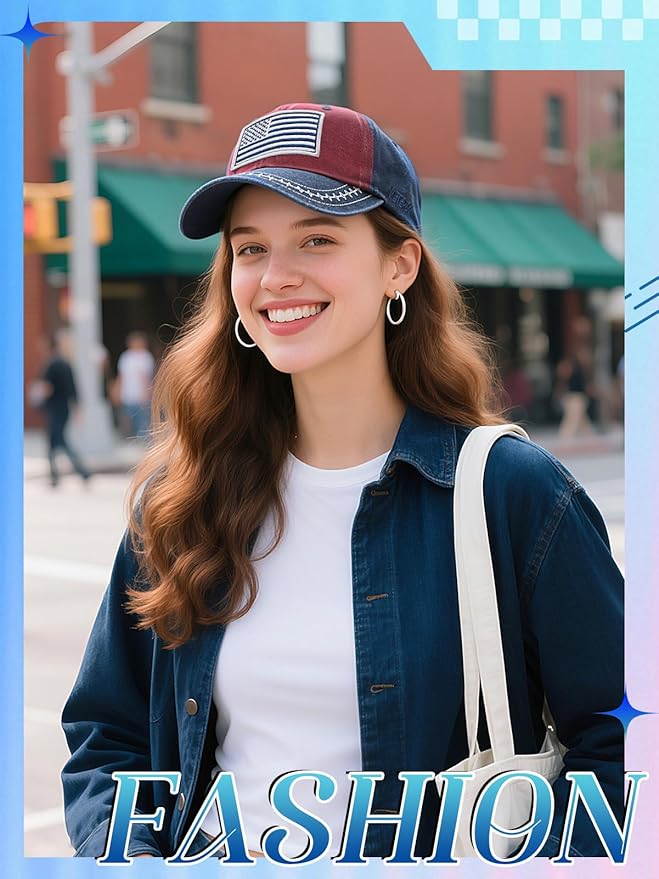 Biggun Trendy Embroidered Baseball Cap for Girls Women Men - Adjustable Soft Breathable Hats for Casual Wear