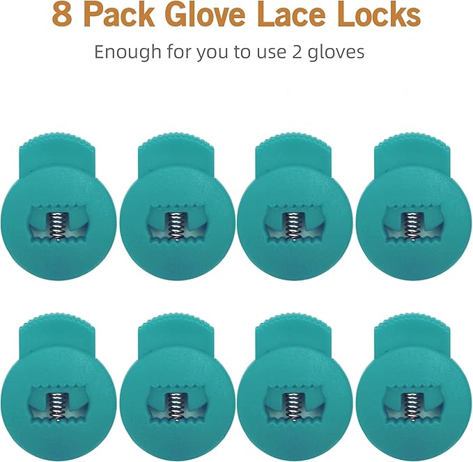 AliBall Glove Locks, Lace Locks for Baseball Glove 8 Pack, Never Need Thying Knots Again, Strong Elasticity, Made Plastic and Springs, Fits All Gloves, Baseball Gloves Accessories