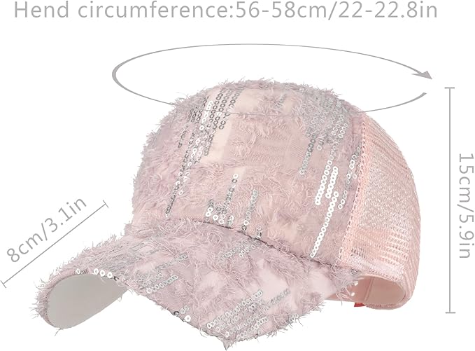 Hoce Fashion Rhinestone Denim Baseball Cap Studded Bling Hat for Women