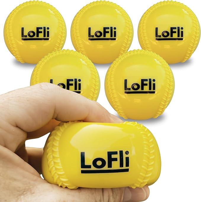 LoFli Limited-Flight Training Baseballs - Regulation Size & Weight, Soft, Safe & Durable - Indoor & Outdoor Practice for Kids & Adults - Yellow