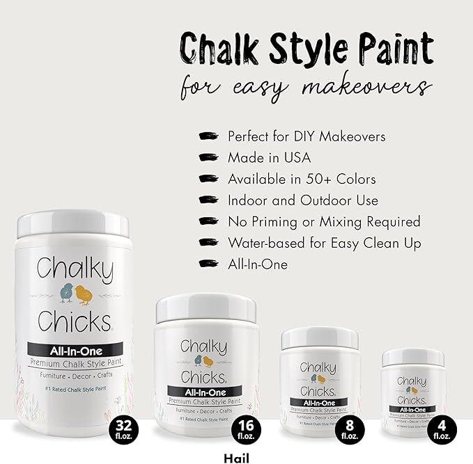 Chalky Chicks 8 Fl Oz Matte Hail Chalk Paint - Image 2
