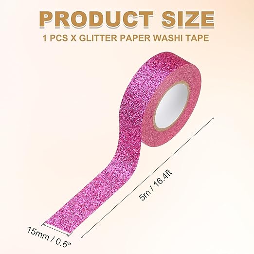 PATIKIL 1 Roll Glitter Paper Washi Tape, Washi Decorative Tape - Image 2