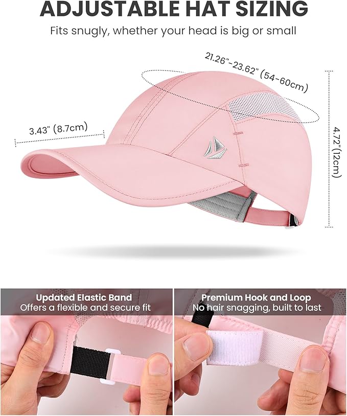 YANIKY Quick-Dry Running Hat for Men & Women Cooling Hat UPF 50+ Thin Baseball Cap Lightweight Breathable Mesh Sport Hats