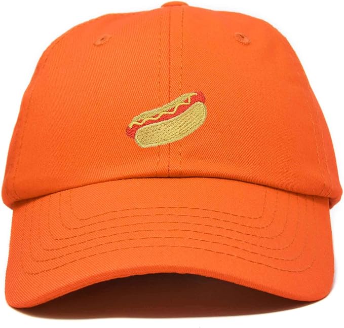 DALIX Hot Dog Hat Embroidered Mens Womens Baseball Cap
